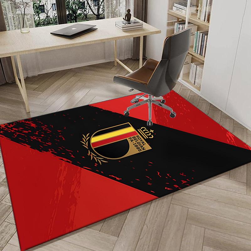 Belgian Football Association Emblem Area Rug Office rug, Chair Rug, Decor Carpet Livingroom bedroom Mat, Large Size Fan gifts Christmas gifts