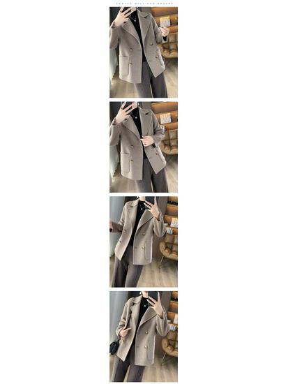 Women's Short Woolen Coat for 2025: Autumn/Winter Loose Outerwear with Suit Collar Trend