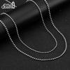 Effie Queen Echte 925 Sterling Silber 2mm Kugelkette Halsketten 40-60cm Einfach Zierlich DIY Perlenkette Choker Unisex SC24