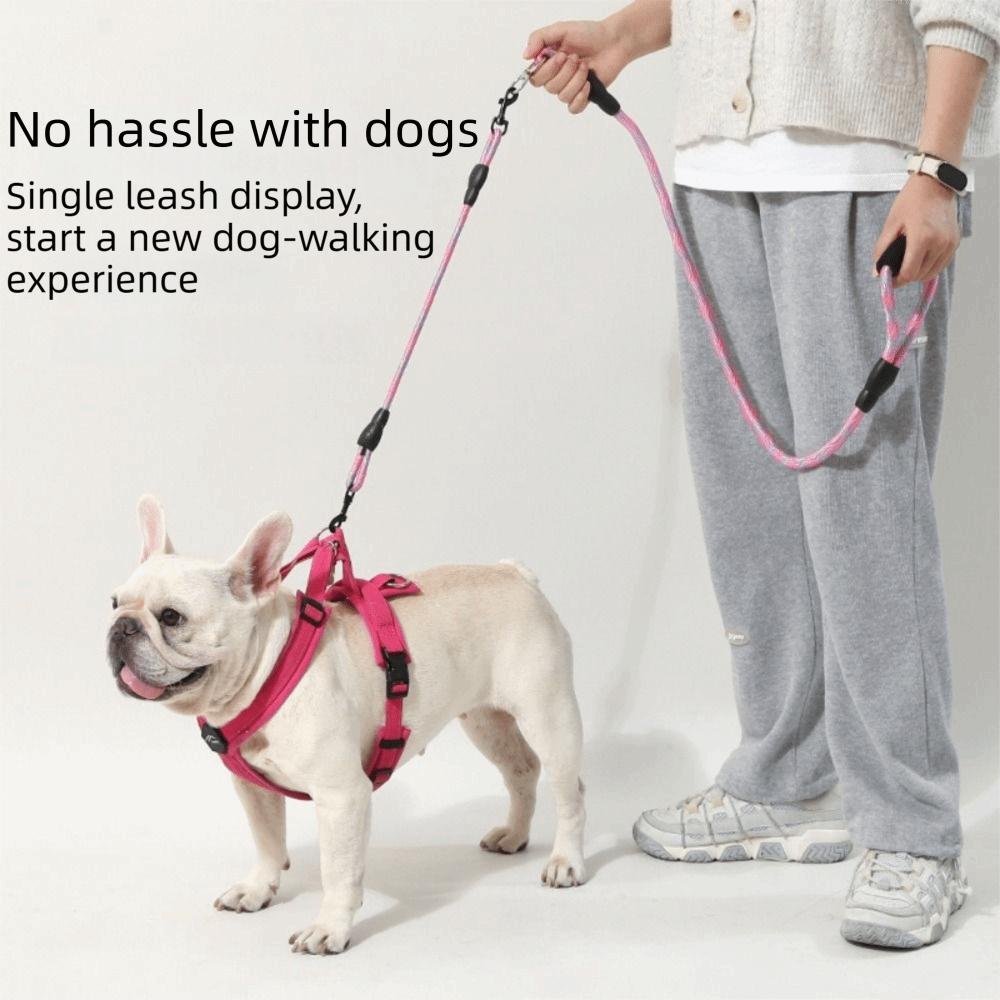 Removable Double Head Dog Rope Anti-Winding Dual Dog Leash Pet Walking Rope  Outdoor Walking