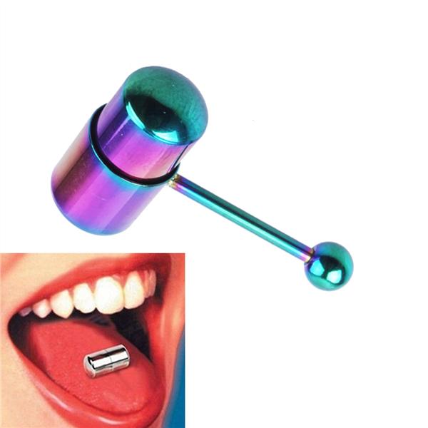 Stainless Steel Vibrating Tongue Ring Barbell Tongue Piercing Jewelry with  2 Batteries(001)  buy at low prices in the Joom online store