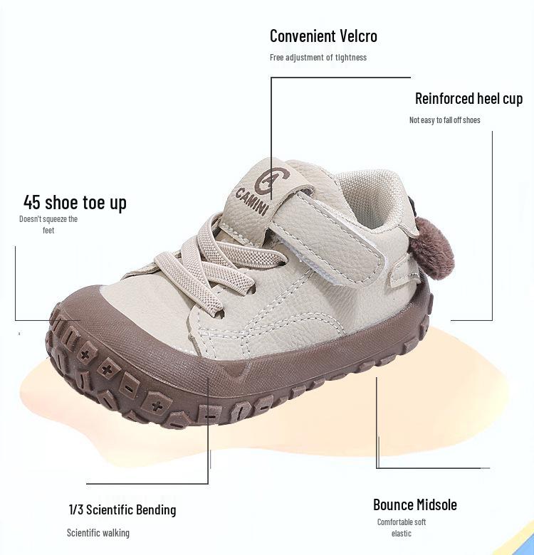 Spring & Autumn Korean-Style Casual Soft Sole Walker Shoes for Toddlers (1-3 Years) - Unisex, Comfortable, Anti-Kick
