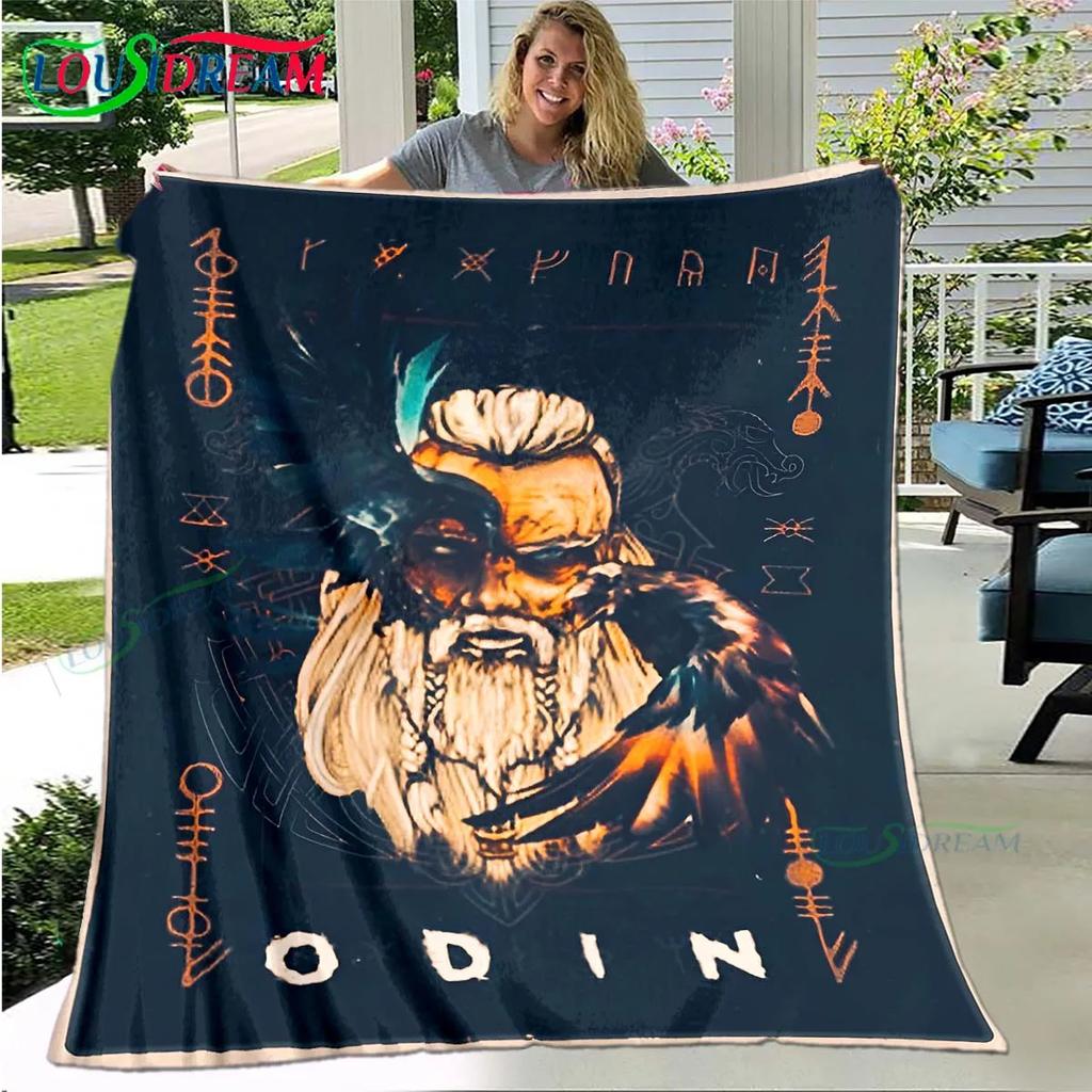 Nordic Viking Mythology Soft Blanket Sports Living Room Bedroom Sofa Bed Blanket Birthday Gift Travel Office Lunch Break Blanket
