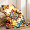 2026 New Arrivals Mandala Style Abstract Art Colorful Flowing Lines Flannel Pattern Blanket Simple Hanging Durable and WrinkleResi