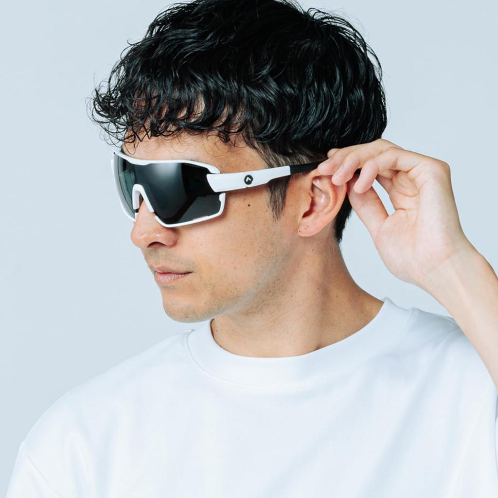 Polarized Sports FIT for a Perfect Fit A-Fit Men's Sunglasses, MASTER, Full-Rim, White/Polarized Smoke, AF-805-C3-PSM-S,