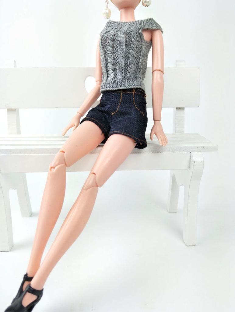 Ren Manuel Strikket Håndlaget Genser For Barbie Dukke Leker For Barn For Barbie Prinsesse Dukke Klær 1/6 Dukketilbehør