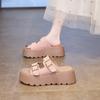 Klapki na grubej podeszwie, jednosłowne, na lato dla kobiet, nowe, do spódnic, swobodne, do chodzenia po gównie, sandały plażowe nad morze
