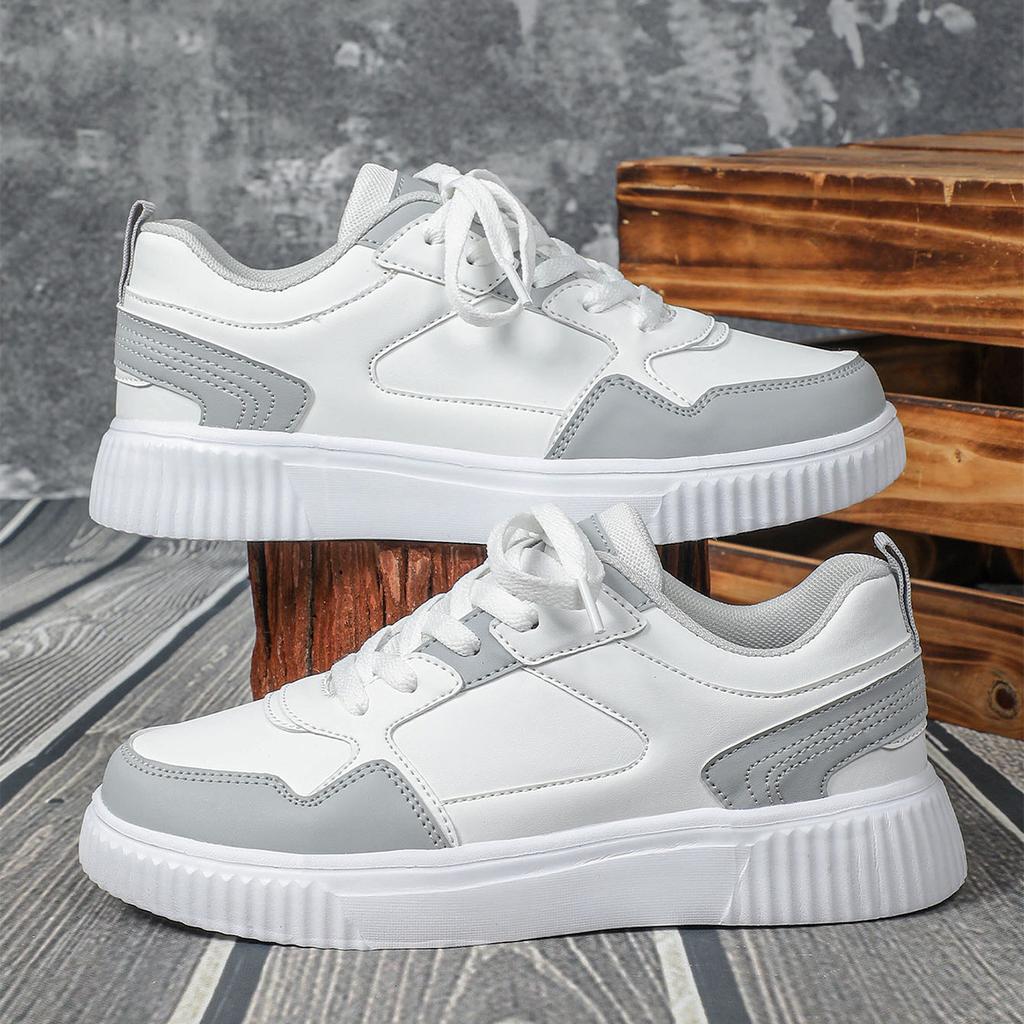 White Shoes Fashion Board Shoes for Women Fashion Casual Walking Shoes Men Leisure Sneakers PU Leather Trainers Waterproof