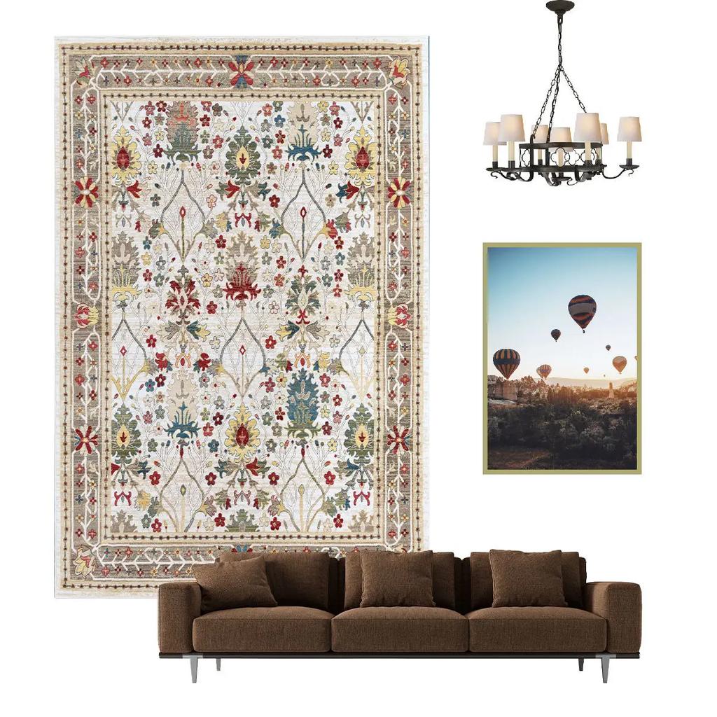 Nordischer ethnischer Stil Retro Teppich Wohnzimmer Dekoration Teppiche Zuhause Schlafzimmer Rutschfeste Matte Persisches Hofmuster Große Fläche Matte