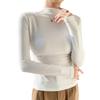 Women's Thermal Half-High Neck Brushed Long-Sleeve Base Layer Top for Autumn/Winter