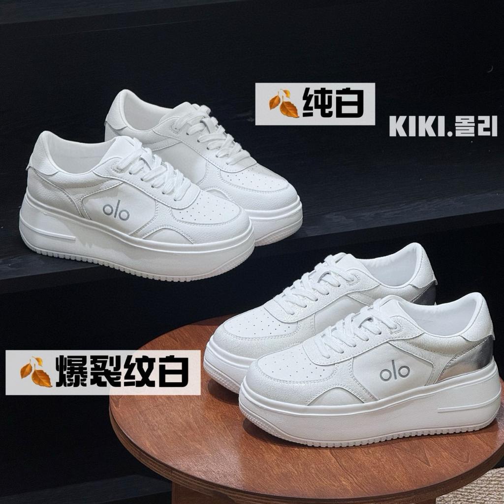 Leather 2025 autumn new fashion platform white shoes women's versatile comfortable casual sports lace-up Korean version of board shoes