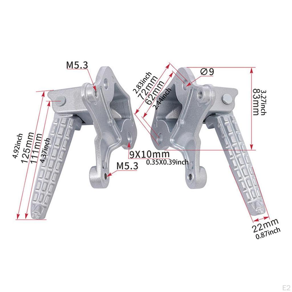 Motorcycle Foot Pegs Rear Passenger Footrest Replaces Lightweight Spare Parts Easy to Install Sturdy