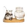 Mini Plant Propagation Station, Hydroponic Glass Vase with Cute Animals Figurine, Home Office Desks Aesthetic Decorations, Gift for Women Plant