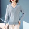 Women's V-Neck Knit Sweater for Autumn