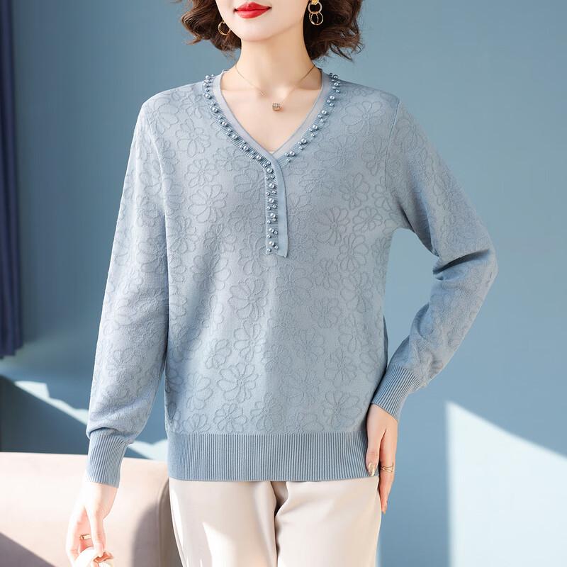 Women's V-Neck Knit Sweater for Autumn