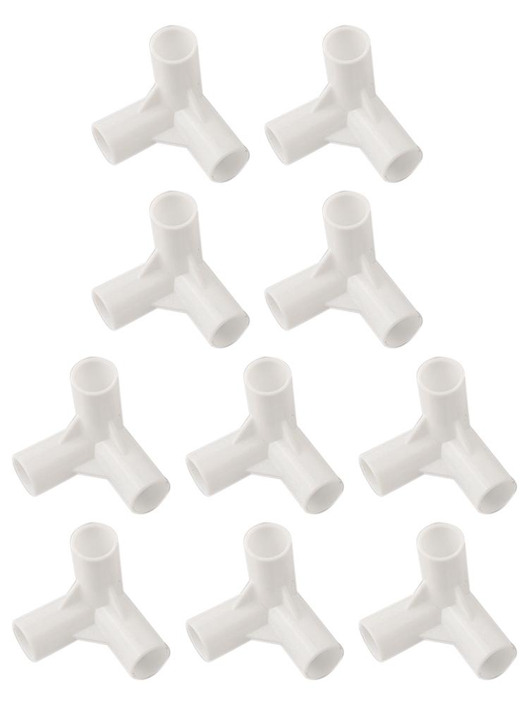 White Plastic Connectors for Tent Poles 16mm Inner Diameter (Pack of 10)