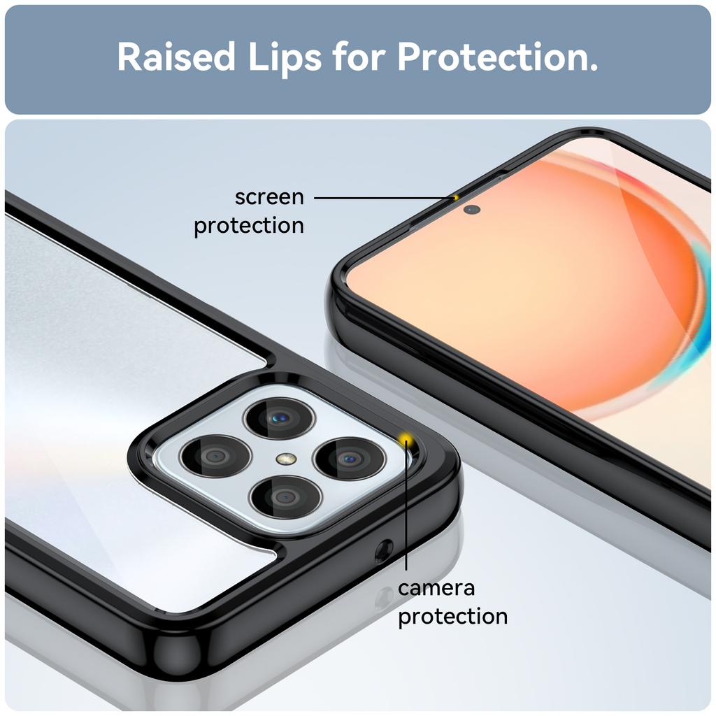 Phone Case for Honor 70 Lite 5G/Play 30 5G/X8 5G/X6 4G/Play6C 4G/X8a 4G/X6s 4G,TPU+Acrylic Clear Back Cover