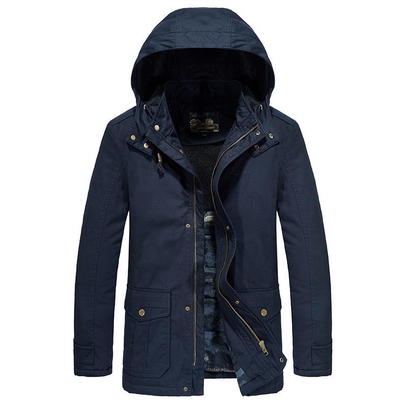 Men's New Large Size Cotton Coat, Loose Thickened Cotton Jacket Top, Winter Men's Thick Single-piece Cotton Coat