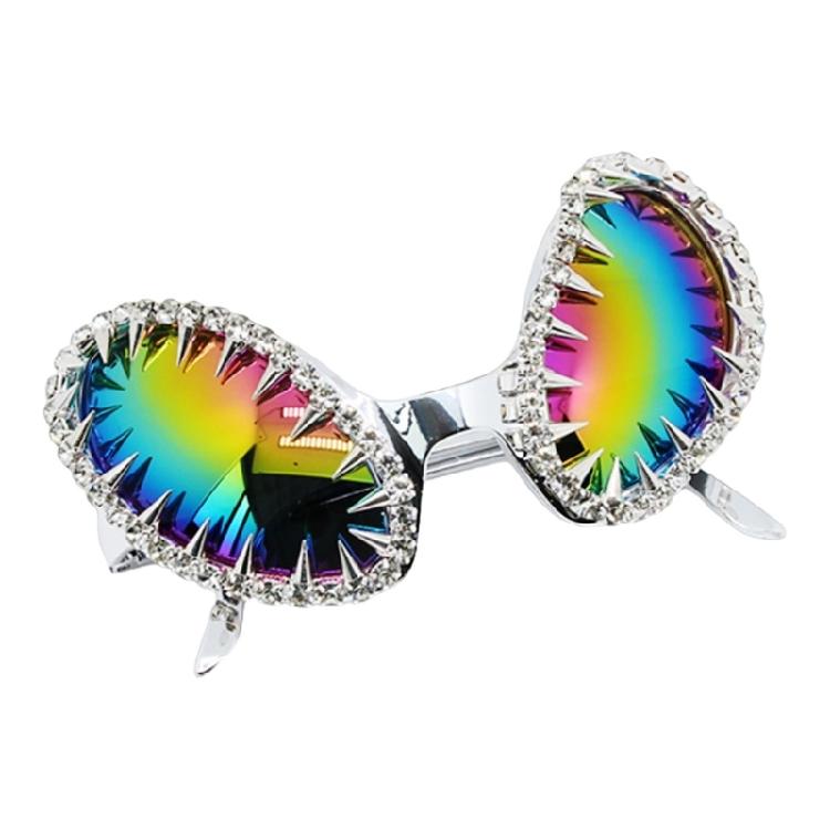 Neuartige Alien-Sonnenbrille mit Nietenrahmen. Beliebte Sonnenschutzbrille für den Alltag, Urlaub, Hip-Hop und Tanz. gray