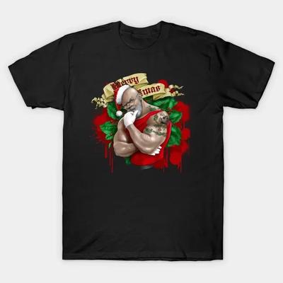 Merry Christmas Tattooed Santa TShirt 100 Cotton ONeck Summer Short Sleeve Casual Mens Tshirt Size S3XL