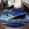 1pc Titanic1 Print Round Carpet Chair Round Carpet Suitable for Bedroom Living Room Home Decorative Carpet