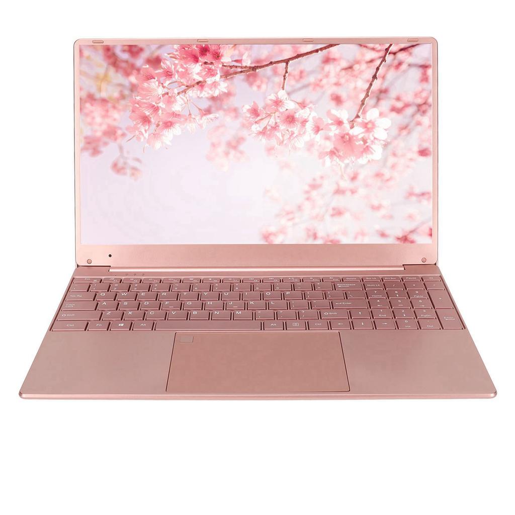 15.6in Laptop for Win11 for N5095 CPU Pink Laptop with Fingerprint Keypad Backlight Keyboard