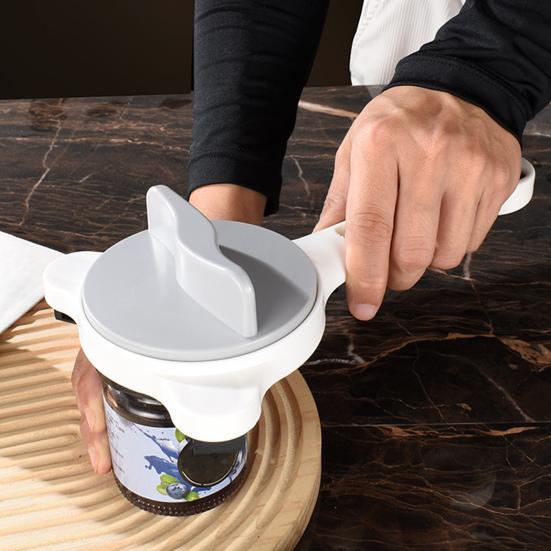 Can Opener Multi-Function Adjustable Rotatable Bottle Opener with Ergonomic Handle Lid Remover Tool for Seniors And Home Cooks Stainless Steel