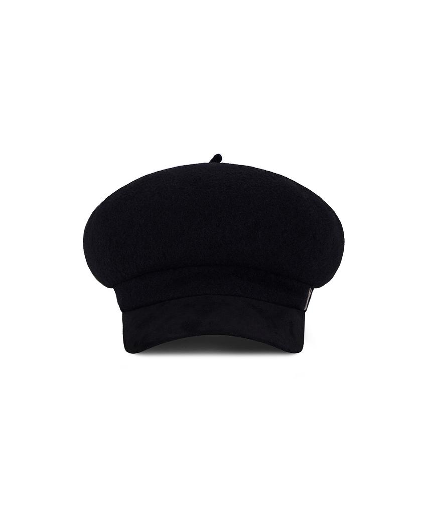 Bajal Va Studded Wool Combo Newsboy Cap Black