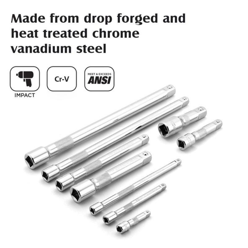 Ratchet Extension Rod 1/4 3/8 1/2Inch Drive Steel Construction Corrosion Resistant For Mechanical Maintenance
