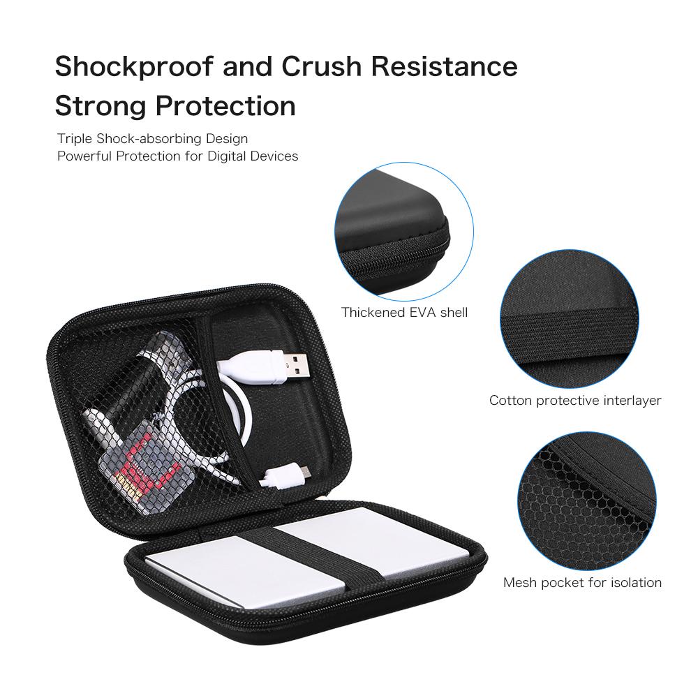 EVA Shockproof 2.5 Inch Hard Drive Carrying Case Pouch Bag 2.5