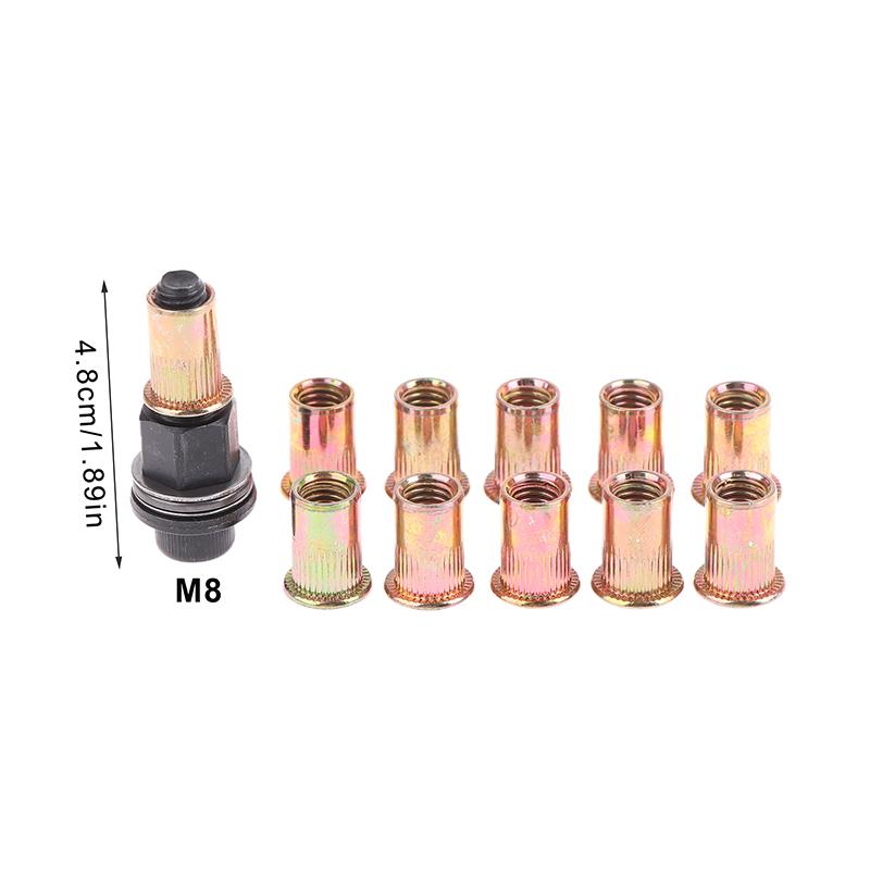 11Pcs/set Carbon Steel M3 M4 M5 M6 M8 M10 M12 Hand Manual Riveter Nut Adapter Tool For Home Renovations And Auto Repair
