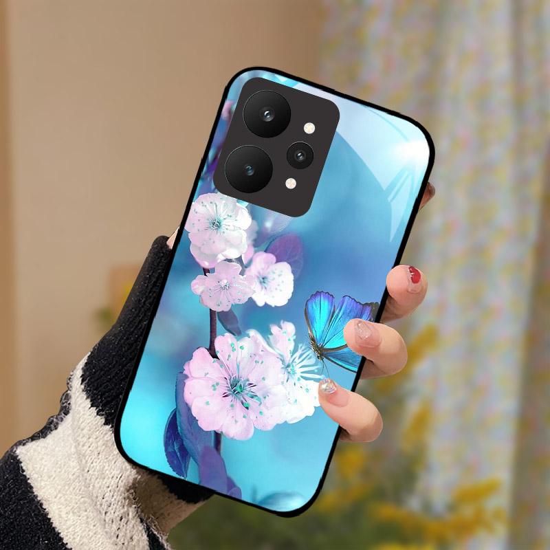 Luxus Gehärtetes Glas Hülle Für Realme 15 5G RMX5106 RMX5105 Handyhülle Vollständig Schützend Stoßfest Hülle Fundas Cartoon Capa