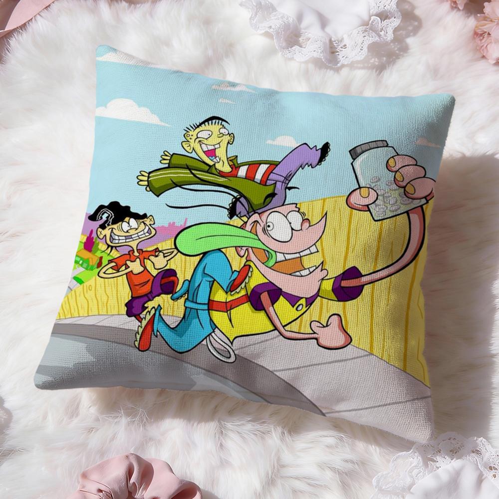 E-Ed, Edd n Eddy Cushion Cover Premium Comfort Reversible Pillow Cove -Two in One Design for Any Room & Car Interior