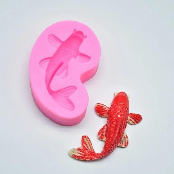 Stampi Carpa Stampo Flessibile in Silicone per Sapone Candela Argilla Polimerica Stampi Fai da Te Torta Cioccolato Caramelle Biscotti Stampo Strumento da Forno