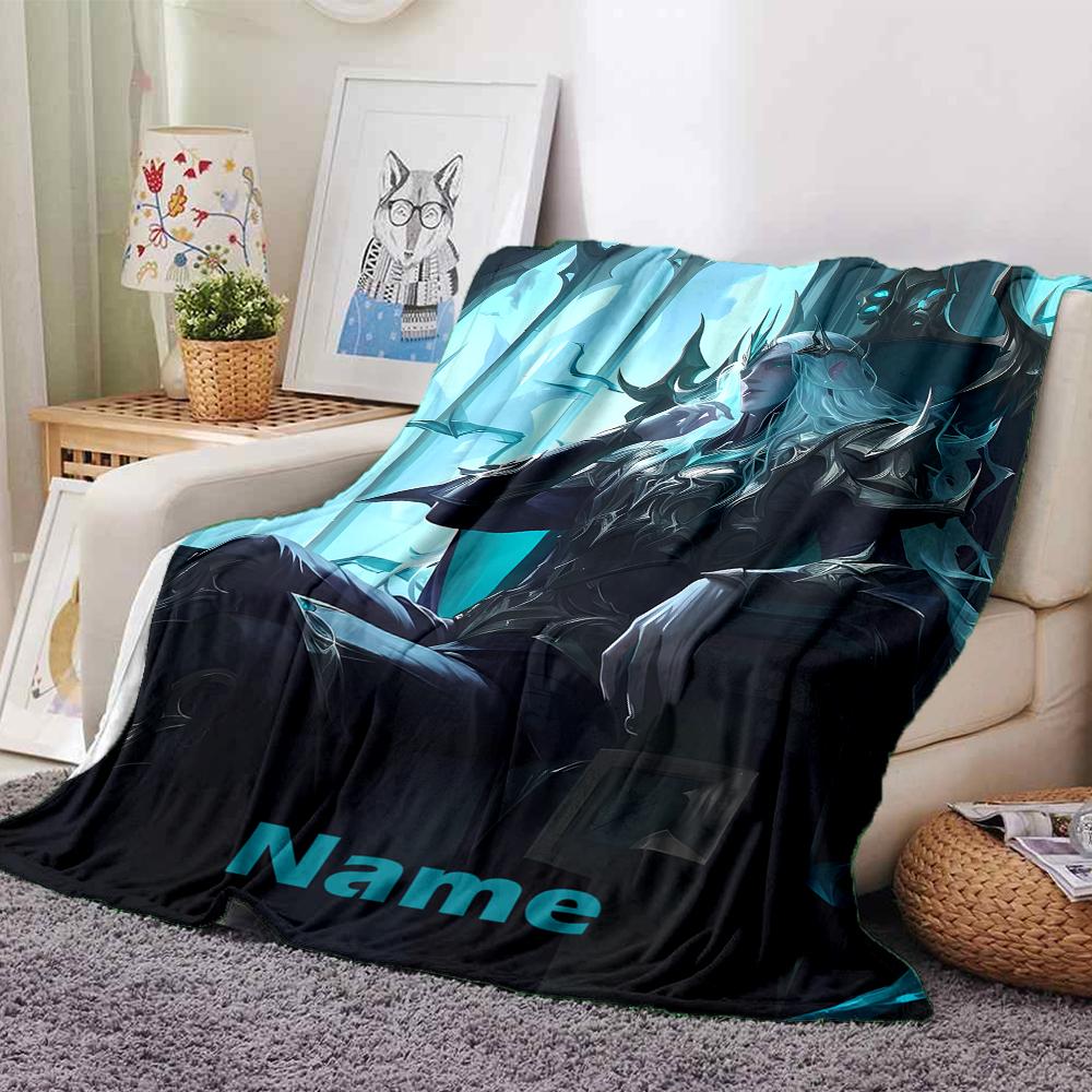 Custom Name League of Legends Theme Printed Blanket - Perfect for Couch, Bed, Travel & Outdoor Use | Machine Washable, Cozy & Durable.