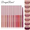 Matte Mauve Lipstick Pencil Long Lasting Waterproof Non-Stick Lipliner Crayon Velvet Lip Contour Outline Smooth Natural Makeup