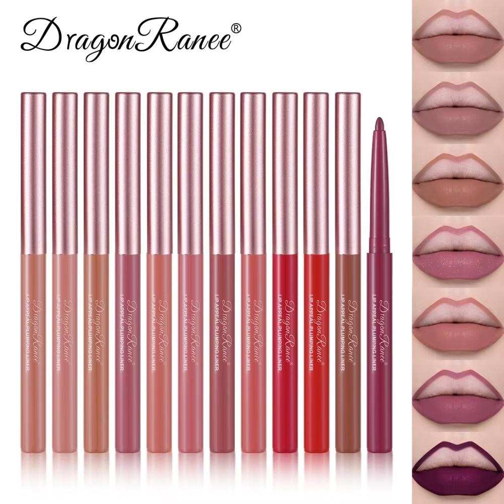 Matte Mauve Lipstick Pencil Long Lasting Waterproof Non-Stick Lipliner Crayon Velvet Lip Contour Outline Smooth Natural Makeup