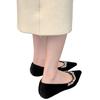 2025 new pointed temperament rhinestone flats commuting one pedal French celebrity shallow mouth single shoes female grandma shoes