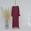 Solid Color Muslim Women's Abaya Dress Set