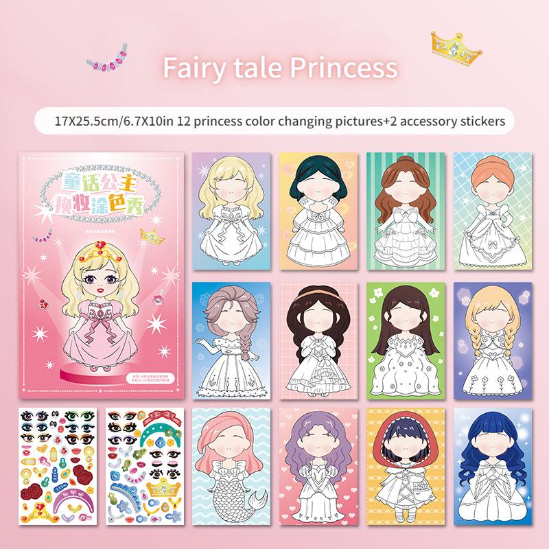 Монтессори Игрушка Принцесса Девочка Переодевание Детские Раскраски Наклейки Граффити Раскраски Сделай Сам Рисование Обучающие Игрушки