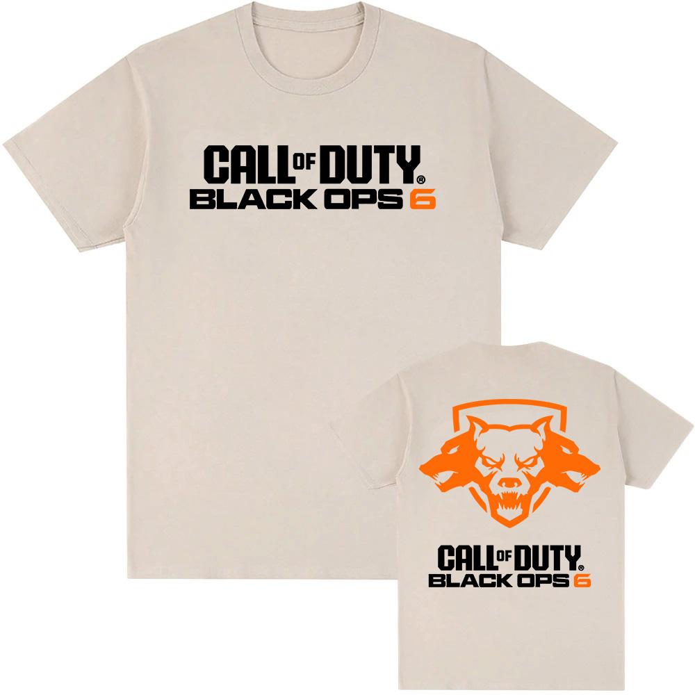 Streetwear Hip Hop Men Women Tees BO6 Call of Duty Black Ops Game Printing Tshirts Cotton Short Sleeve O-neck T-shirt Unisex Top