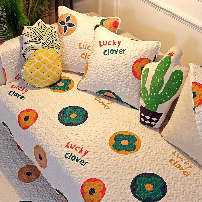 Four Seasons General Non-slip Small Floral Fabric Spring Cover Towel Covers Cloth Cotton Pastoral Style Sofa Cushions