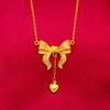 24K Gold Plated European Coin Princess Chain O Beads Wedding Best-Seller on  Alluvial Gold Love Tassel Bow Necklace for Women