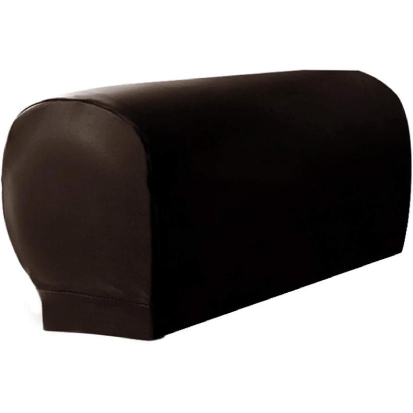 Set of 2 Sofa Armrest Cover, Waterproof PU Leather Stretch Armrest Covers for Chairs and Sofas, Armrest Covers Anti-Slip Washable Armchair Slipcovers