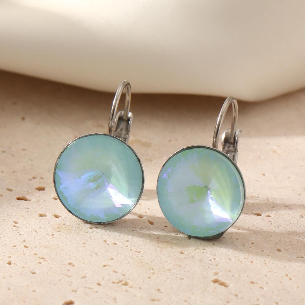 Fashion Round Artificial Crystal Hoop Earrings for Women Earring Jewelry Wedding Party Accessories