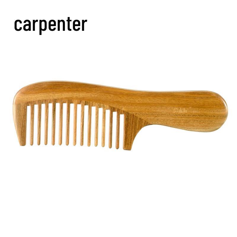 Tan Mujiang Green Sandalwood Wide-Tooth Comb Gift Set