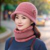 Women's Winter Knitted Wool Hat for Middle-aged & Elderly: Warm, Stylish Scarf Hat for Mom & Grandma