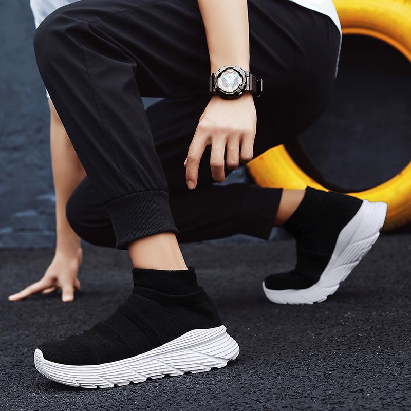 Mesh shoes large size couple shoes new fly-woven socks shoes breathable and lightweight men's leisure sports