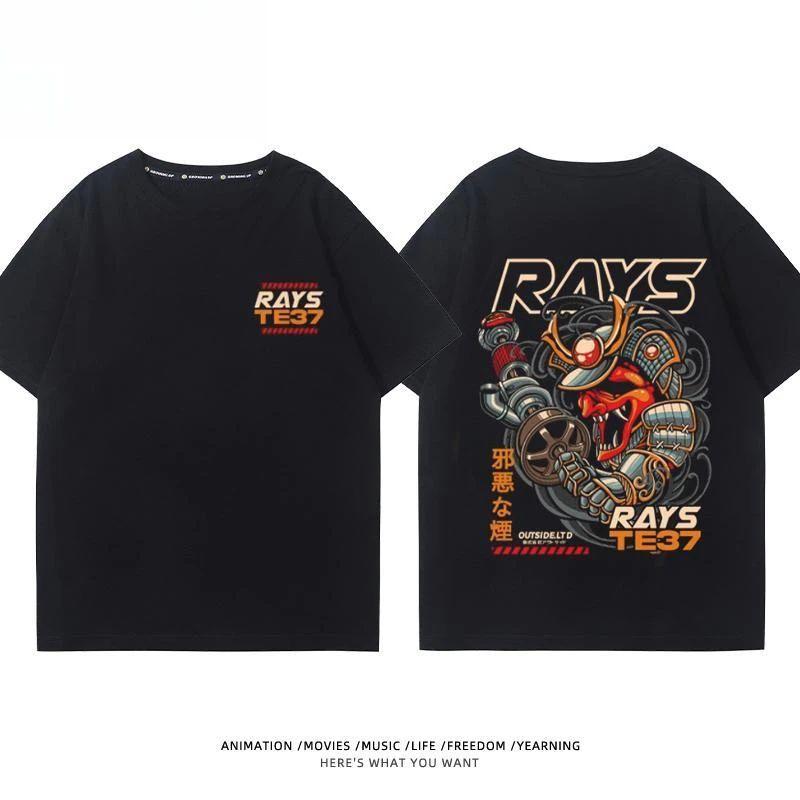 Kultura upravených aut Krátký rukáv Náboj kola Upravené auto JDM Krátký rukáv Tričko Pánské a dámské Bavlněné Tričko s polovičním rukávem