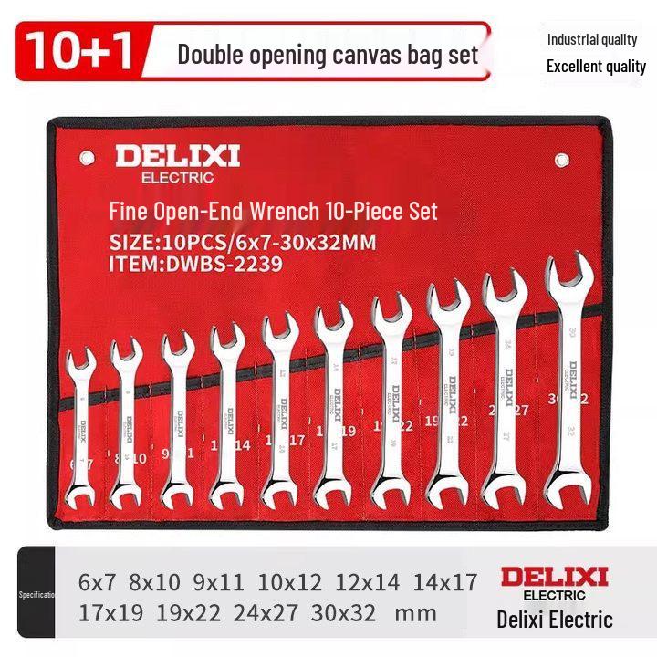Delixi Dual-Purpose Ratchet Wrench Set - Complete Box-End & Open-End Tool Kit